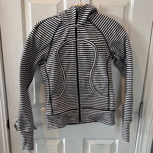 Striped Black and White Women's Zip Hoodie - Lululemon